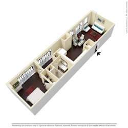 1 Bed, 1 Bath, 801 sq. ft. A6