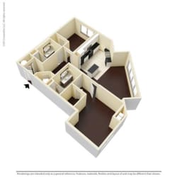 2 Bed, 2 Bath, 1245 sq. ft. B1