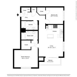 2 Bed, 2 Bath, 1216 sq. ft. B2