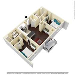 2 Bed, 2 Bath, 1039 sq. ft. B3