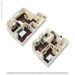 2 Bed, 2 Bath, 1436 sq. ft. TH3