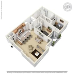 2 Bed - 2 Bath, 1015 sq ft, A4 floor plan