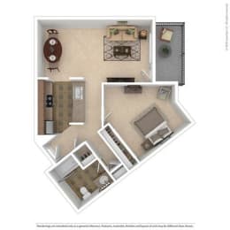  Floor Plan Tenth One Bed F