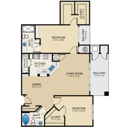 2 bedroom, 2 bathroom at Claremont, Overland Park, KS