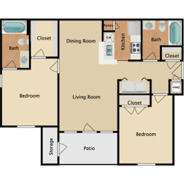 2 bedroom, 2 bathroom at Creekside, Overland Park, Kansas