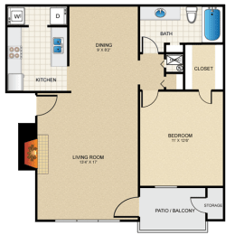 1 bedroom, 1 bathroom at Highland Park Apartment Homes, Kansas, 66214