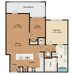 1 bedroom, 1 bathroom C at West 39th Street Apartments, Missouri, 64111
