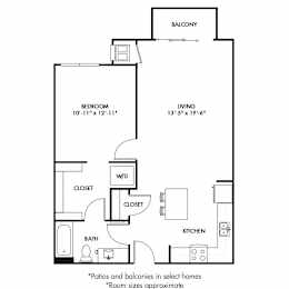  Floor Plan 1 Bedroom C