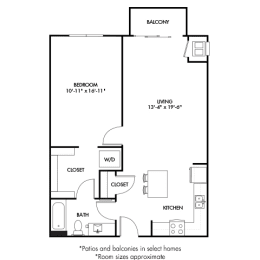  Floor Plan 1 Bedroom D