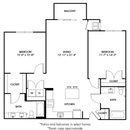  Floor Plan 2 Bedroom A