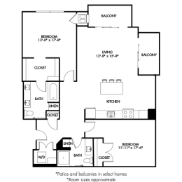  Floor Plan 2 Bedroom B