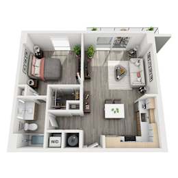  Floor Plan 1 Bed 1 Bath C