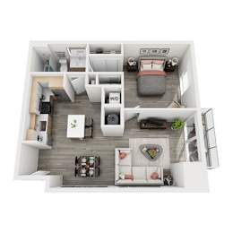  Floor Plan 1 Bed 1 Bath G