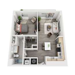 Floor Plan 1 Bed 1 Bath L