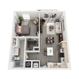  Floor Plan 1 Bed 1 Bath M