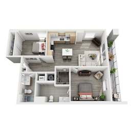  Floor Plan 2 Bed 2 Bath A