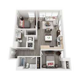  Floor Plan 2 Bed 2 Bath B