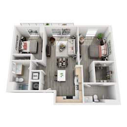  Floor Plan 2 Bed 2 Bath C