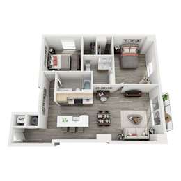  Floor Plan 2 Bed 2 Bath D