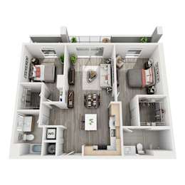  Floor Plan 2 Bed 2 Bath E
