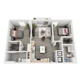  Floor Plan 2 Bed 2 Bath F