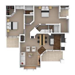  Floor Plan 2 Bedroom 2 Bath