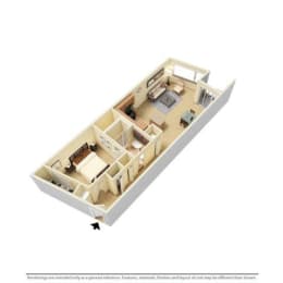 Suite Style E Floor Plan at Stonebridge Waterfront, Cleveland, 44113