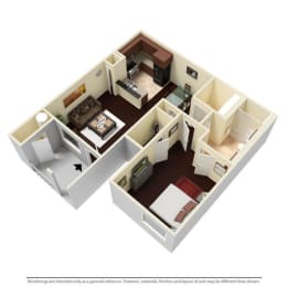 1 Bed - 1 Bath |898 sq ft 1x1 B floorplan
