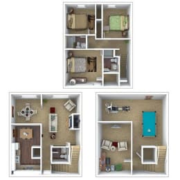 C3 Floor Plan at London House Apartments, Lenexa, 66215