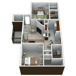 B1R2 Floor Plan at Springhill Apartments, Overland Park