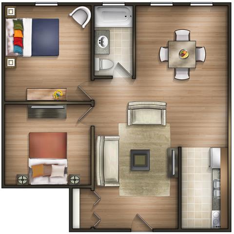 Floor Plan  TWO BEDROOM