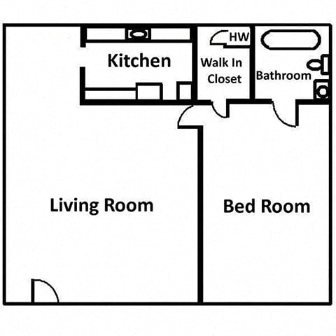 Sheridan Crossing One Bed One Bath 650 Square Feet