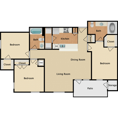 3 bedroom, 2 bathroom at Creekside, Overland Park, KS