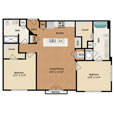 2 bedroom, 2 bathroom Aat West 39th Street Apartments, Missouri, 64111
