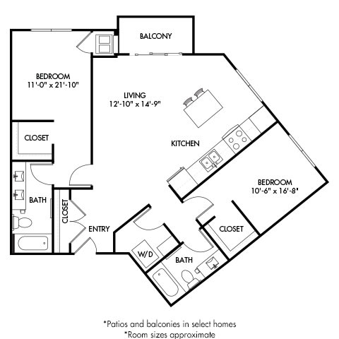 Floor Plan  2 Bedroom D