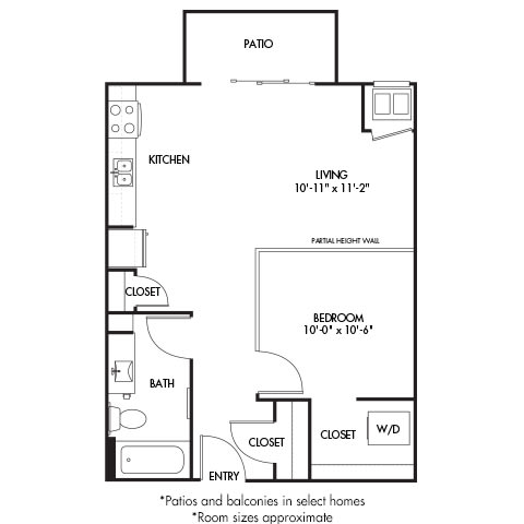 Floor Plan  1 Bedroom Alcove B