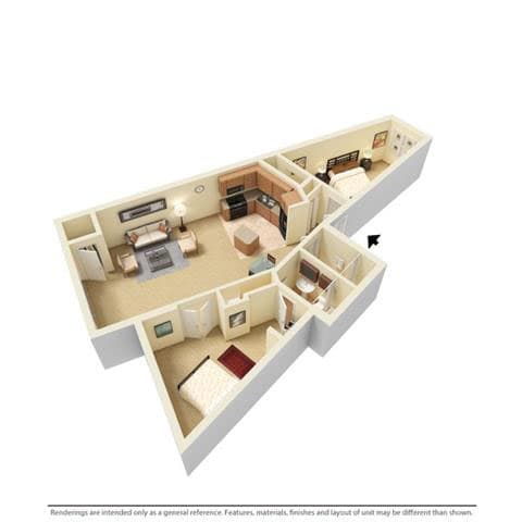 Floor Plan  Suite Style D Floor Plan at Stonebridge Waterfront, Ohio, 44113