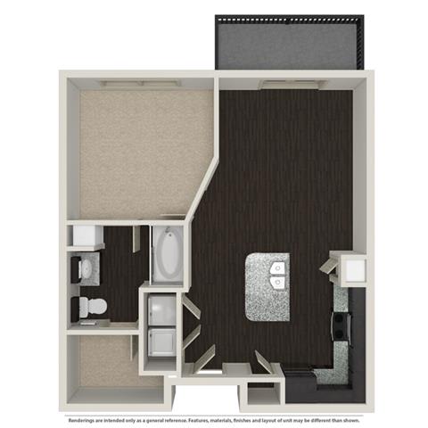 1 Bed 1 Bath 758 -to 960 SQ.FT. floor plan
