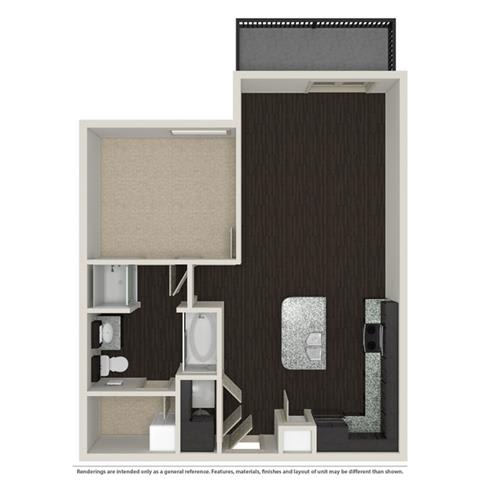 1 Bed 1 Bath 758 -to 960 SQ.FT. floor plan