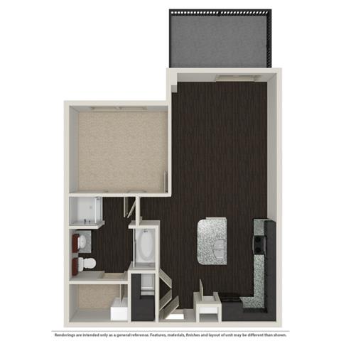 1 Bed 1 Bath 758 -to 960 SQ.FT. floor plan