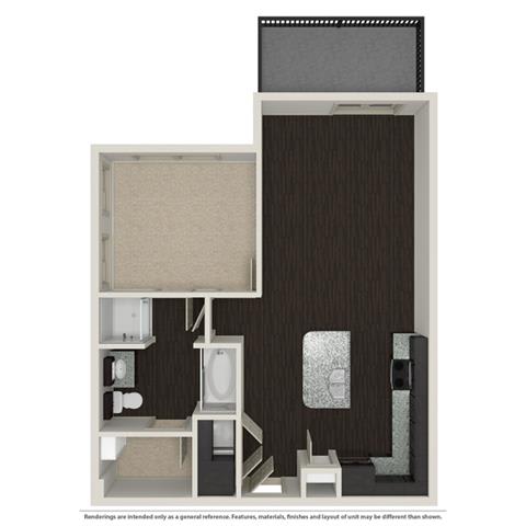 1 Bed 1 Bath 758 -to 960 SQ.FT. floor plan