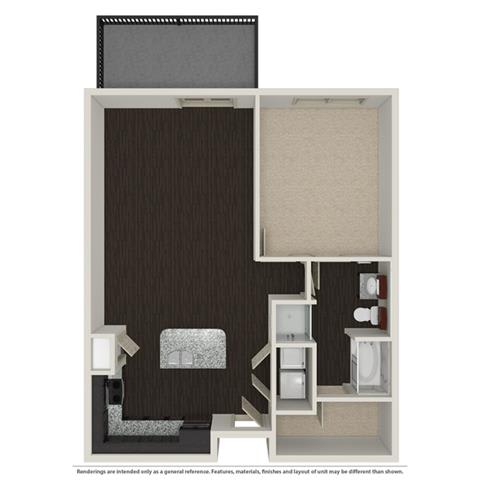 1 Bed 1 Bath 758 -to 960 SQ.FT. floor plan