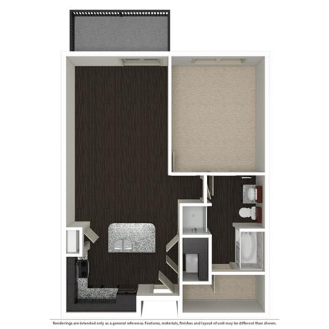 1 Bed 1 Bath 758 -to 960 SQ.FT. floor plan