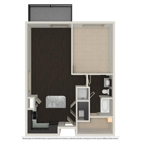 1 Bed 1 Bath 758 -to 960 SQ.FT. floor plan