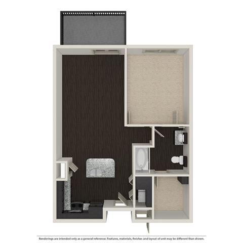 1 Bed 1 Bath 758 -to 960 SQ.FT. floor plan