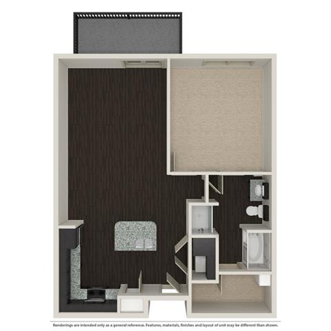 1 Bed 1 Bath 758 -to 960 SQ.FT. floor plan