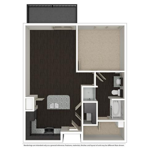 1 Bed 1 Bath 758 -to 960 SQ.FT. floor plan