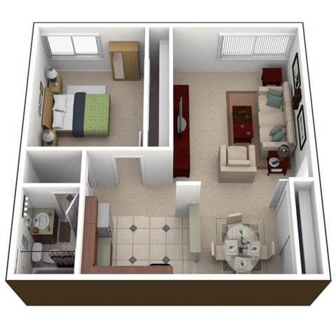 1 bedroom apartment floor plan