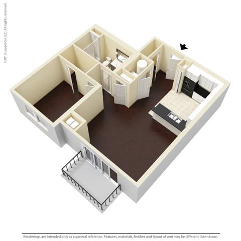 1 Bed, 1 Bath, 810 sq. ft. A7