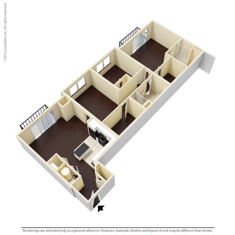 2 Bed, 2 Bath, 1444 sq. ft. B4